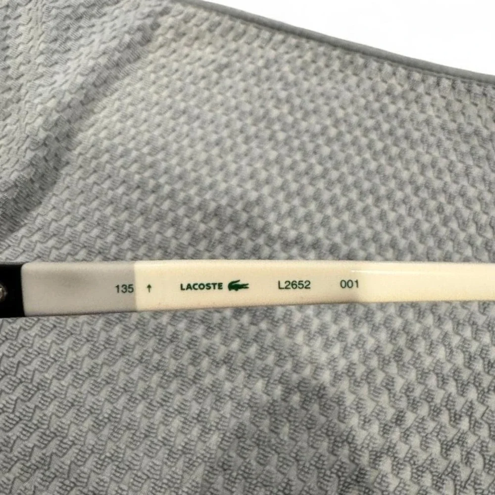 Lacoste L2652 001 Eyeglass *ONLY Frames Black White Rectangle Golf Preppy Office